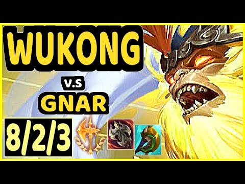 WUKONG vs GNAR - 8/2/3 KDA TOP GAMEPLAY - EUW Ranked DIAMOND