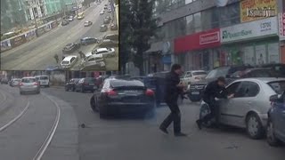 Стрельба в центре города, нападение на машину - Видео онлайн