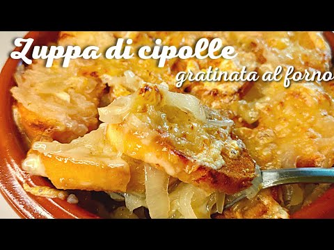 Zuppa di cipolle gratinata