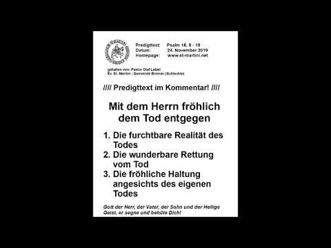 24.11.2019 - Mit dem Herrn fröhlich dem Tod entgegen
