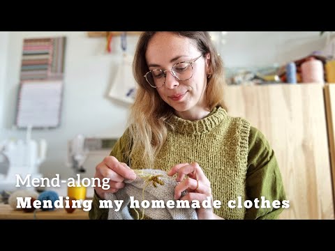 Visibly mending my homemade clothes | Cosy mend-along podcast episode