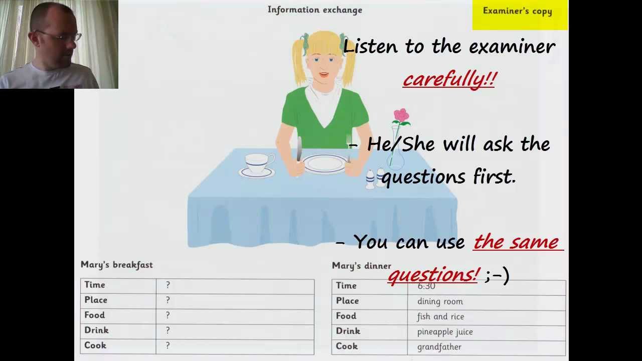 Flyers Video Tutorial: Speaking Part 2 (Information Exchange)