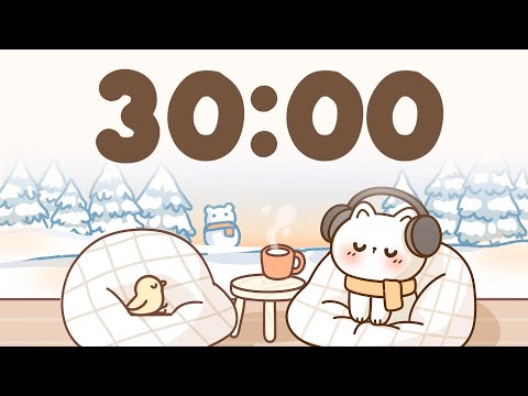30 Minute Timer 🐱 Winter lofi timer for study