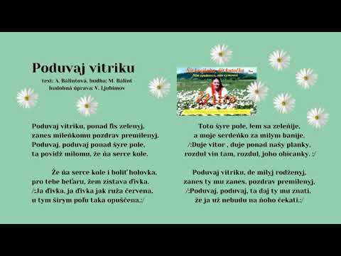 BÁLINTOVÁ Miša, Poduvaj vitriku, Hudba M Bálint, Text A Bálintová, LH J.Štovku, Videorohaľ