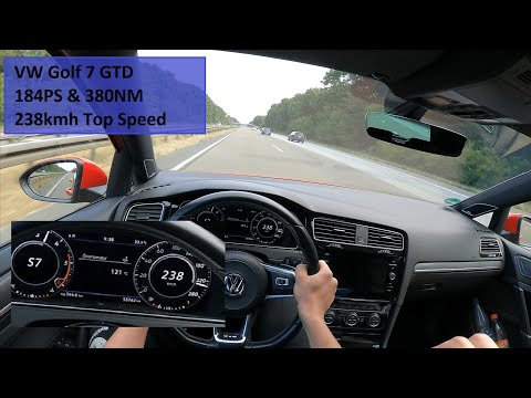 Golf 7 GTD 238kmh Top Speed Drive POV