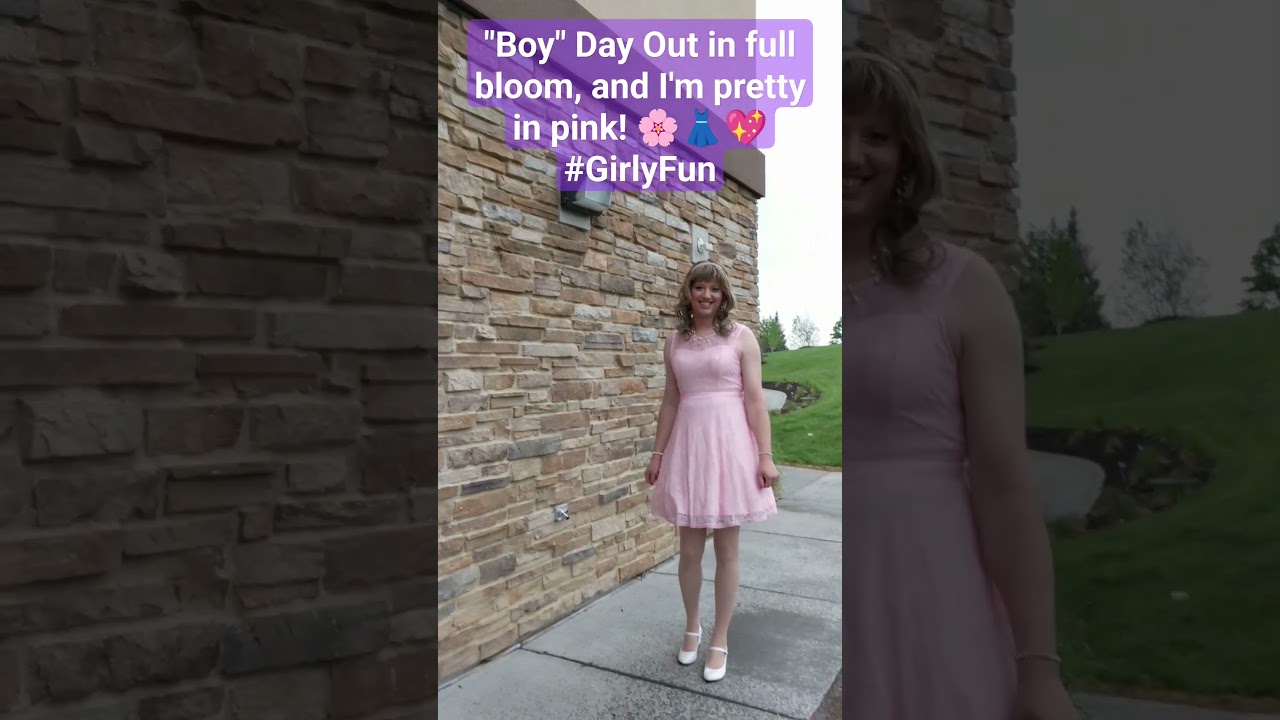 Boy is pretty in pink! 🌸👗💖 #GirlyFun 🌸#transgender #transformation #girltransformation #makeover