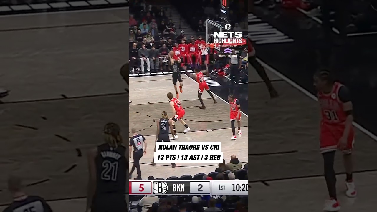 First career double-double for Nolan Traore! #nba #brooklynnets #nolantraore