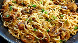Easy & Tasty Garlic Butter Pasta Recipe | Garlic Butter Mushrooms Recipe