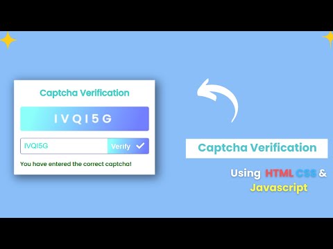 Captcha Verification Using Html Css And Javascript Captcha Javascript Project Becodewala