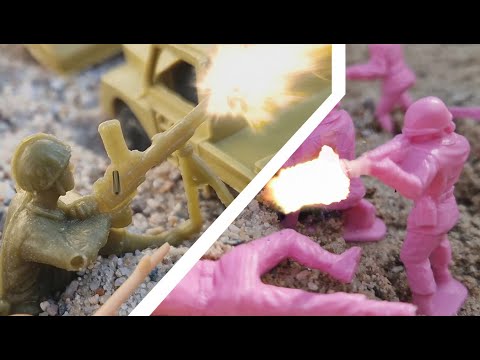 Army Girls attack Tan convoy ! | Army men stop motion war film