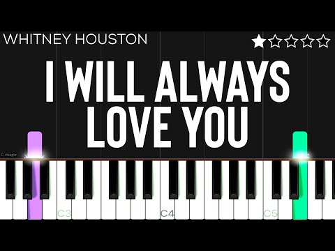 Whitney Houston - I Will Always Love You | EASY Piano Tutorial