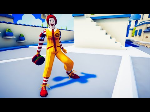Ronald McDonald vs Every Faction - Totally Accurate Battle Simulator TABS