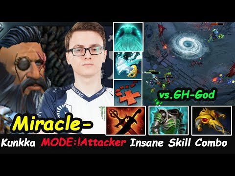 Miracle - [Kunkka] MID MODE : !Attacker INSANE SKILL COMBO vs GH-GOD Dota2 7.21d Gameplay