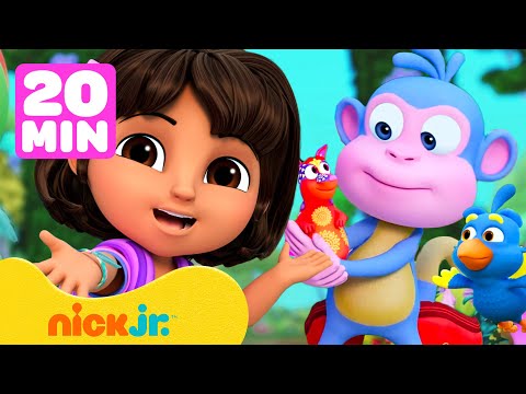 Capa de Dora | Os Resgates de Animais Mais Audaciosos com Dora! 🐥 | 20 Minutos | Nick Jr. em Português