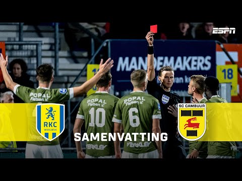 Het REGENT rode kaarten in Waalwijk in VERHIT duel😱 | Samenvatting RKC Waalwijk - SC Cambuur