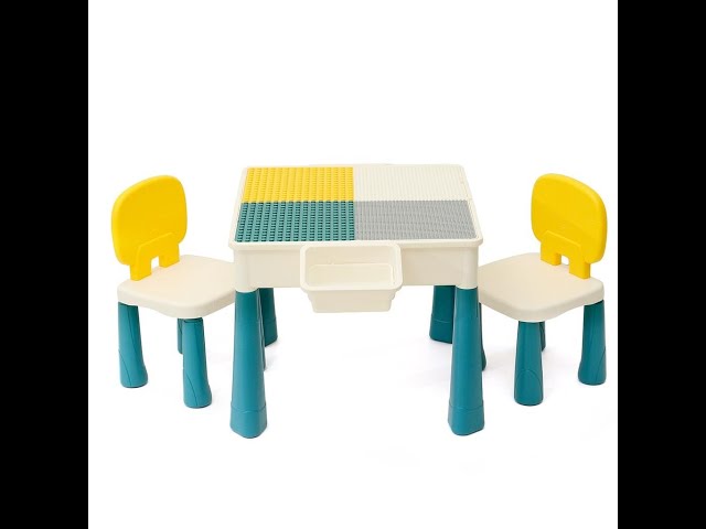Vídeo relacionado con Burgkidz Bloques de construcción para niños, Mesa y Silla, Mesa multiactividad, con 1 Silla y 130 Piezas de Grandes Bloques, Ladrillos de Creatividad, Juguetes compatibles para niños y niñas
