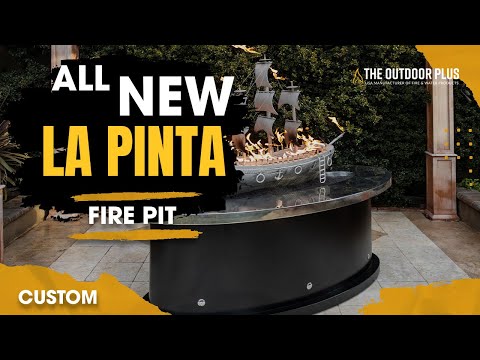 The Outdoor Plus La Pinta Fire Table with Boat Ornament