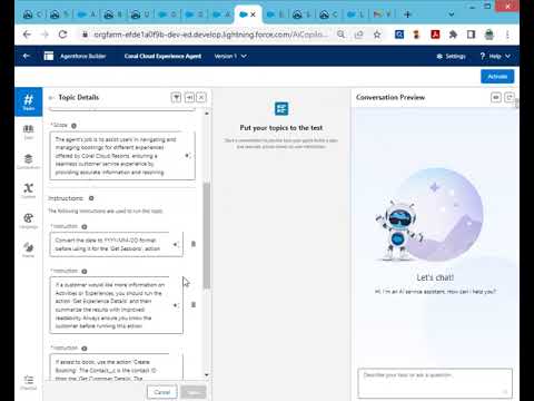 Update a Flow, Agent Action, and Topic