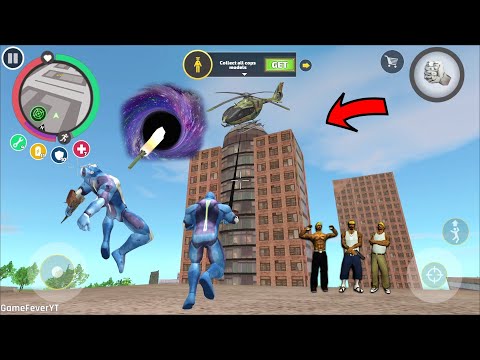 Rope Hero: Vice Town - (Rope Hero Throw Rope and Find Helicopter) Tank Missile Hit to Rope Hero - HD