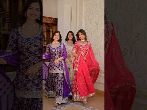 Namaste! ✨️ Discover beauty with the Krishnapriya Viscose Embroidered Kurti Gharara Set. #fashion