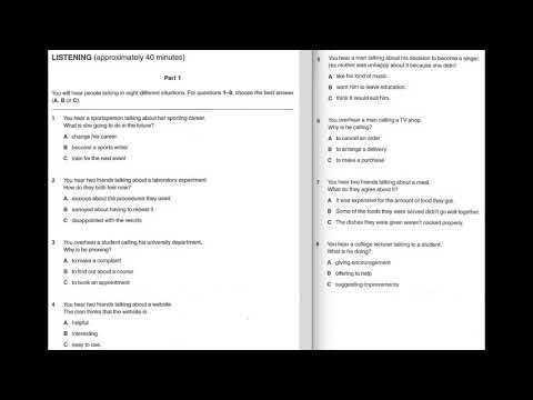 Listening B2, FCE 1 (2015), Test 4, Part 1