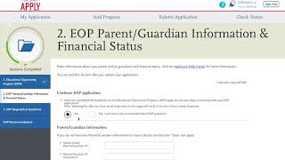 Cal State Apply, EOP Application 2019