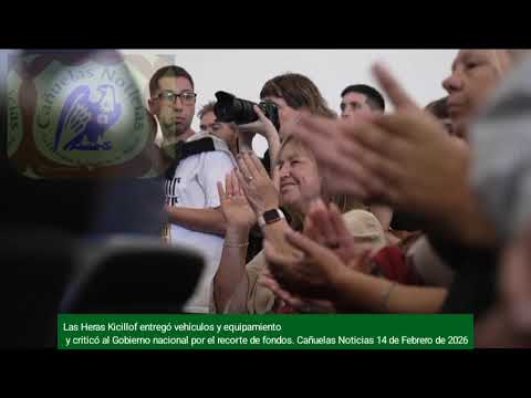 Las Heras Kicillof entregó vehículos y equipamiento  y criticó al Gobierno nacional por el recorte. 