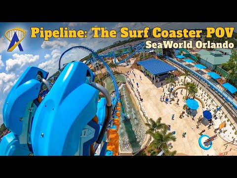 Pipeline: The Surf Coaster Back Row POV at SeaWorld Orlando