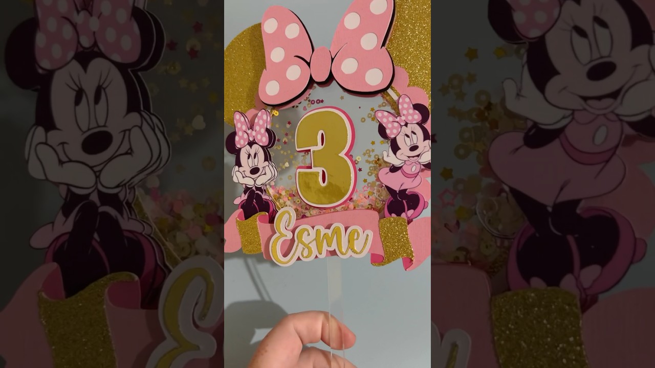 Minnie Inspired Shaker Cake Topper #diy #topper #cakedecorations #caketopper #caketoppers #shaker