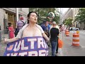 BOOBS FLASHED At Trump S Motorcade Outside NYC Court