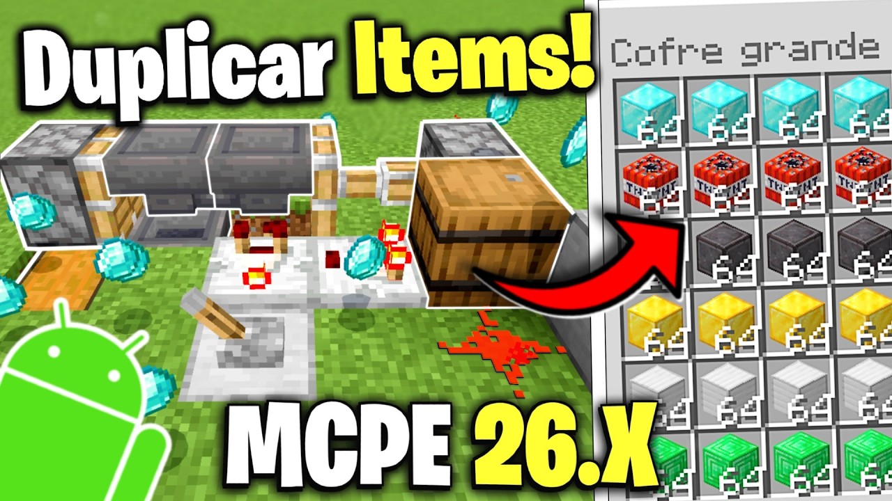 🔥 GRANJA para DUPLICAR ITEMS en MCPE (26.x) 😱 | BUG ROTO Y AUTOMATICO ⚙️