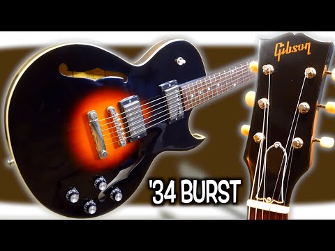 RARE FINISH! 2018 Gibson Memphis ES-235 34 Burst Dark Sunburst Gloss Semi-Hollow Florentine Rosewood Maple Electric Spanish Vintage Dark Tobacco Sunburst Ebony Border Full Gloss Demo Shop Model image 4