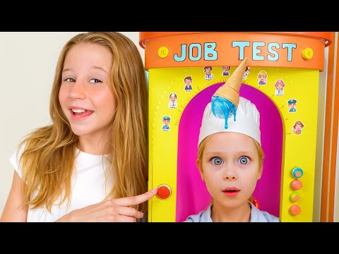 Nastya tells children at school about professionse