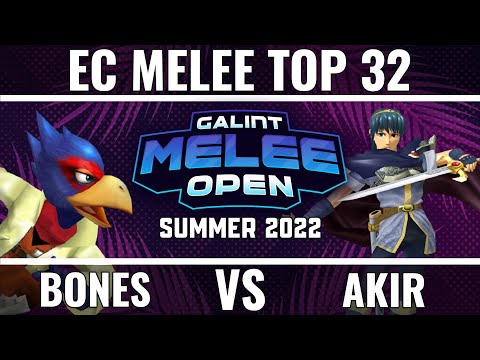 Bones (Falco) vs Akir (Marth) - East Coast Melee Top 32 - GMO Summer '22