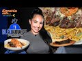 I Tried Bleu Kitchen S Surf N Turf Garlic Noodles In Vegas Oxtail Tacos Demetria Eats