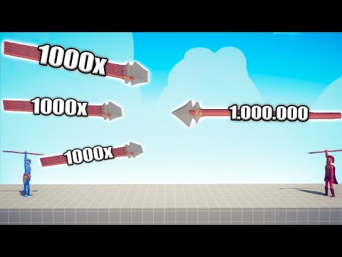 1.000.000 DAMAGE SPEAR THROWER vs 1000x OVERPOWERED UNITS - TABS | Totally Accurate Battle Simulator