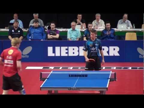 TT Deutsche Mannschaftsm. Finale Bamberg 2012 Bor.Duesseldorf vs Saarbruecken Suess vs Steger