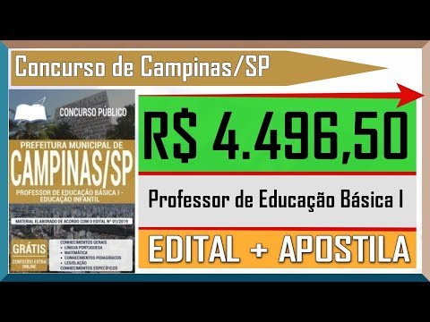 Apostila Prefeitura de Campinas 2019 - Professor de Educação Básica I – Educação Infantil
