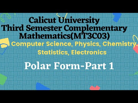 Video-05|Polar form of complex numbers|