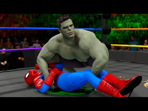SpiderMan vs Hulk | Superhero Wrestling Battle  WWE 2K23