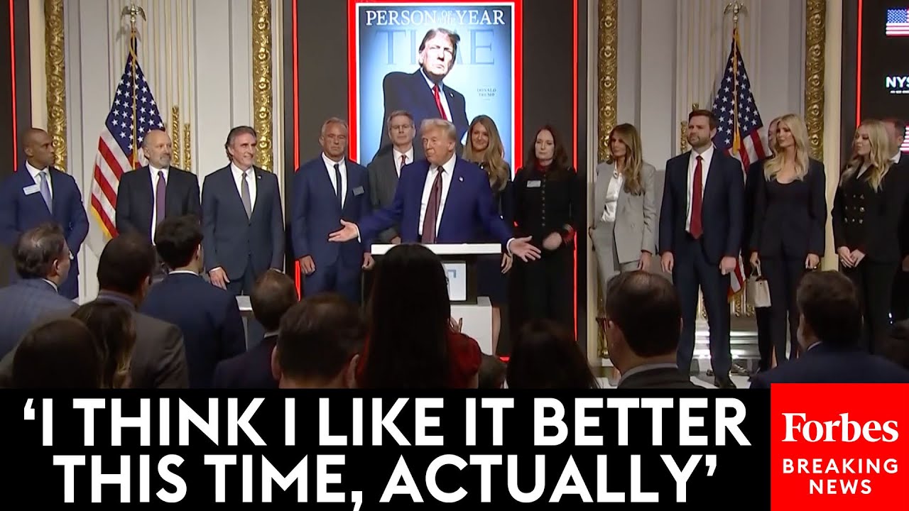 Trump—Flanked By Melania, Family, Cabinet—Speaks After Being Named TIME's 'Person Of The Year'