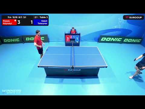 12:50 Mykola Halynskyi 3 - 1  Valerii Tatarynov 11.04.2023 TT Euro.Cup Ukraine Star