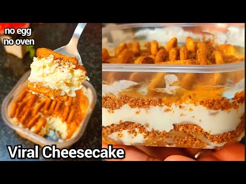 Viral 2 ingredients Cheesecake Recipe | No Bake Healthy cheesecake without egg