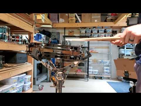 12x2 pancake snare- maple stave shell, black nickel hardware