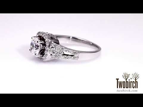 1.18 Ct. Round Halo Engagement Ring - TwoBirch - TB-ENG-201-WG-J5H