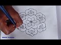 11*6 dots rangoli|beautiful flower 🌼 rangoli design|daily rangoli|simple rangoli