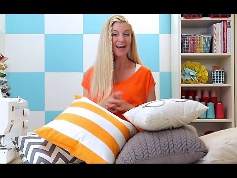 Part of a video titled SEW A PILLOW 2 WAYS: Envelope Pillow + Basic Throw Pillow
