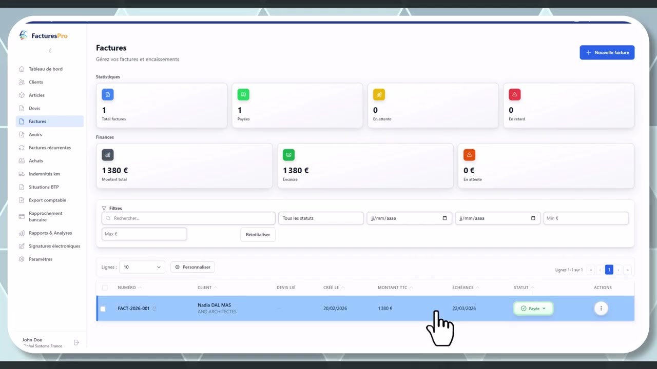 Tutoriel vidéo : Cycle de vie des statuts — Formation FacturesPro