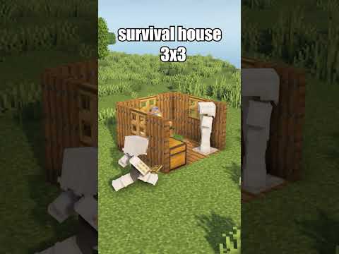 EPIC Minecraft Survival House 3x3!! 😱 #shorts