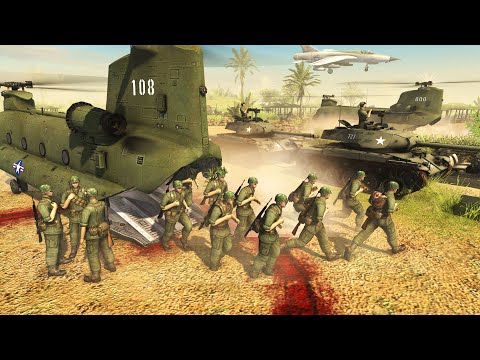 US Marines Deploy Defense VS 2,000 Viet Cong! - Men of War: Vietnam '65 Mod Battle Simulator